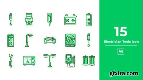 Videohive Electrician Tools Icon After Effect 45980058