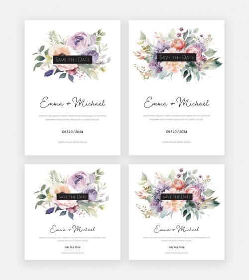 Floral Wedding Invitation With Generative AI 585752213