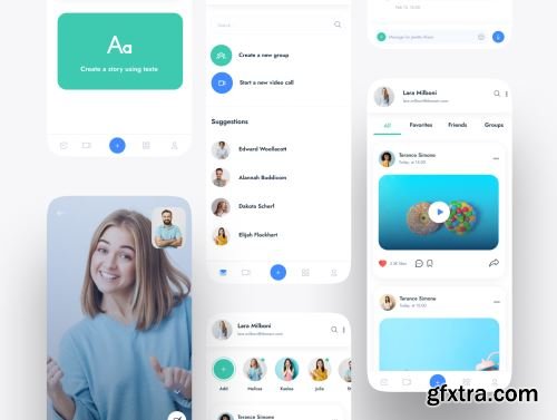 Fluchy | Chat & Video Messenger App UI Kit Ui8.net