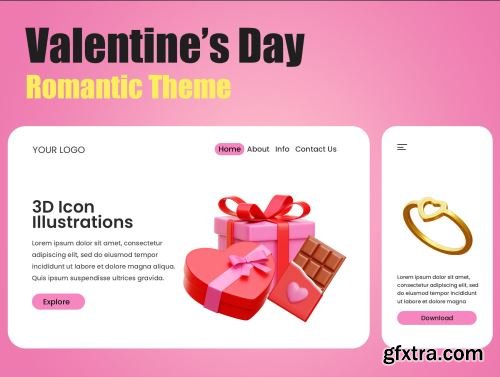 Valentine 3D Icon Illustrations Ui8.net