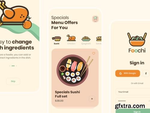 Foochi - Food Delivery App UI Kit Ui8.net