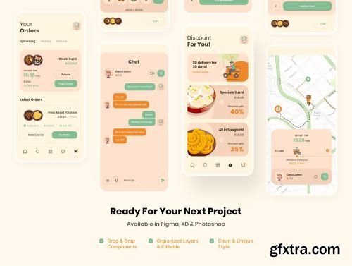 Foochi - Food Delivery App UI Kit Ui8.net