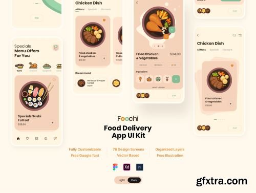 Foochi - Food Delivery App UI Kit Ui8.net