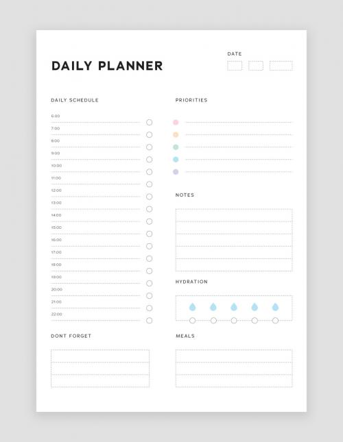 Daily Planner Layout With Minimal Design Style 585752543