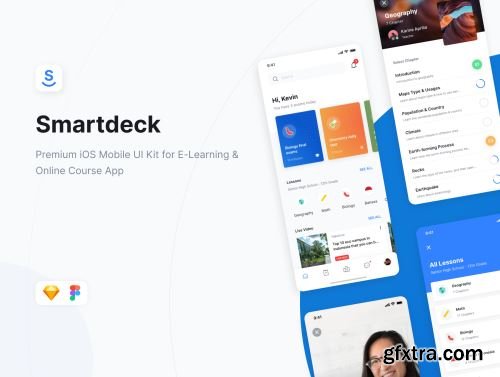 Smartdeck Student Mobile Course E-Learning App UI Kit Ui8.net