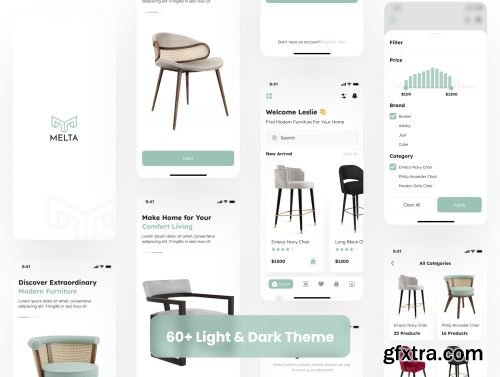 Melta - Ecommerce Furniture App UI Kit Ui8.net