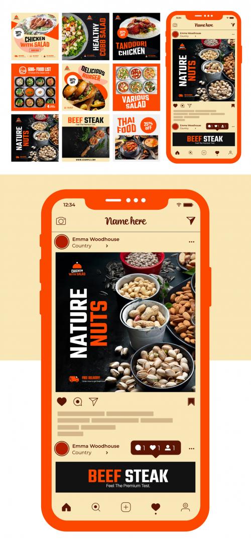 Food Restaurant Social Media Post Web Design 586106118