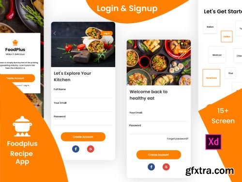 FoodPlus Recipe App Ui8.net