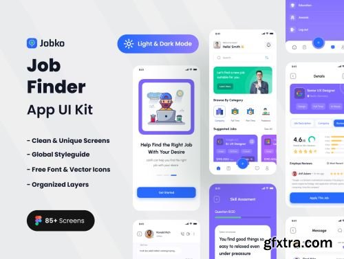 Jobko - Job Finder Mobile App UI KIt Ui8.net