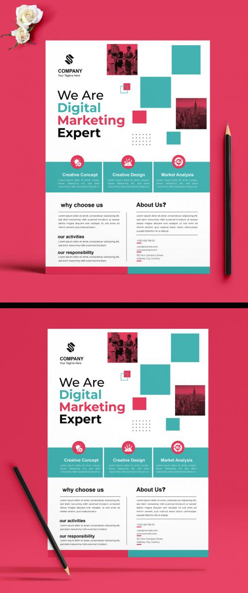 Digital Marketing Flyer Design Template 579302298