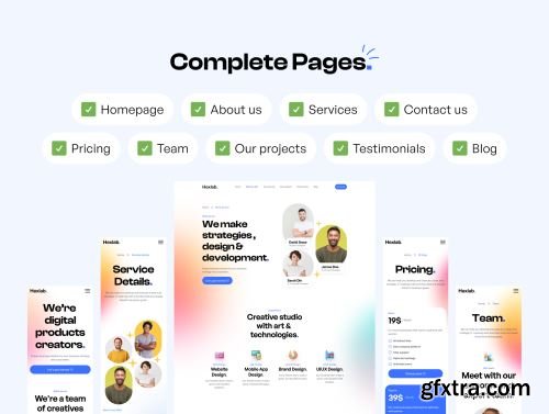 HexLab - Digital Marketing Agency Website UI Kit Ui8.net