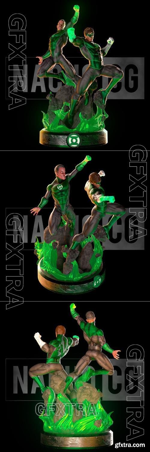 Fan Art Green Lantern Corps - Diorama &ndash; 3D Print Model