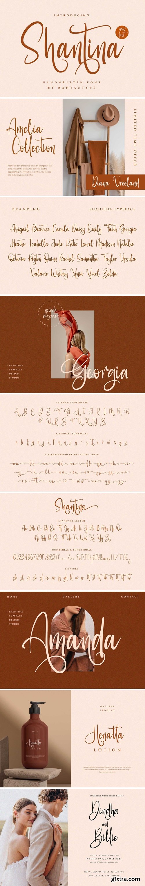 Shantina A Modern Calligraphy Font