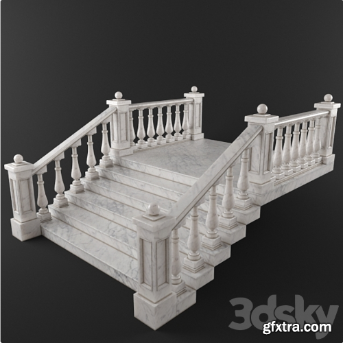 marble staircase 3d model