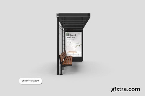 Billboard Bus Stop Station Mockup CRZU9TD