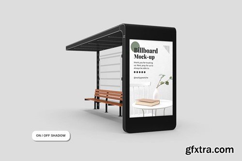 Billboard Bus Stop Station Mockup CRZU9TD