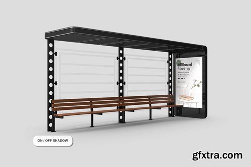 Billboard Bus Stop Station Mockup CRZU9TD