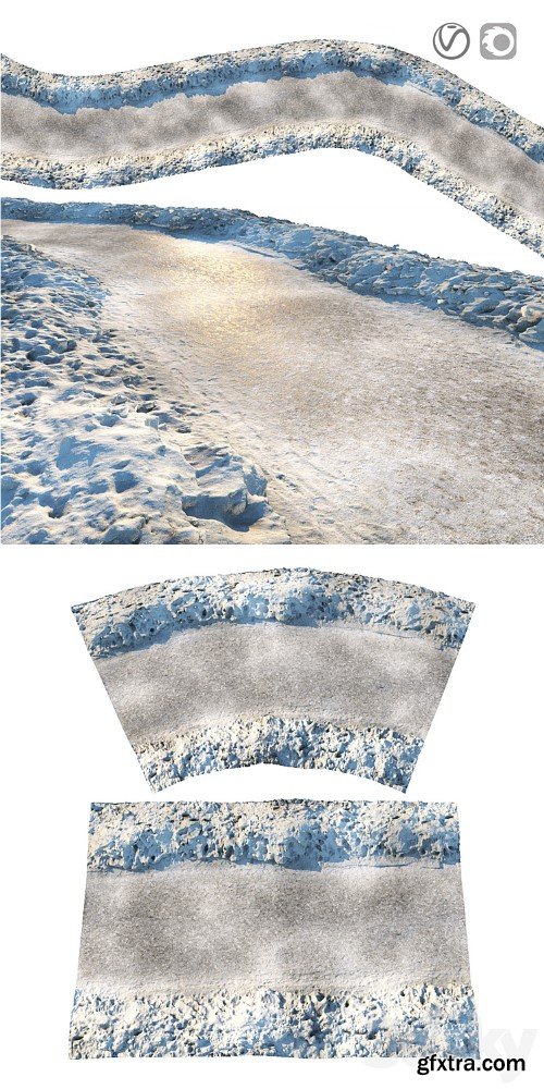 Winter sidewalk 3d model