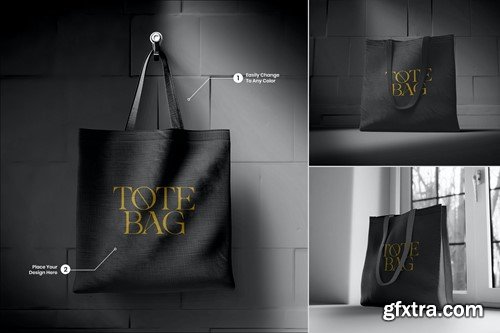 Black Canvas Tote Bag Psd Mockups 68KPKSZ