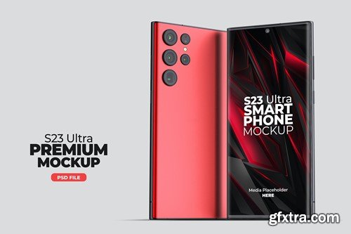 S23 Ultra Smartphone App Promo Mock-up PSD v02 YQYAFNQ