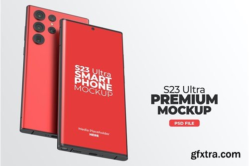 S23 Ultra Smartphone App Promo Mockup PSD v07 LTDXN6C