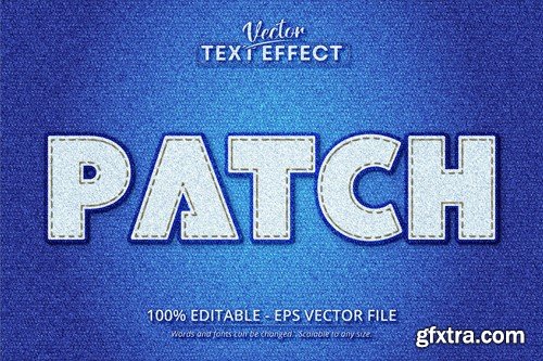 Patch - Editable Text Effect, Denim Font Style JED64BJ