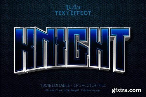 Knight - Editable Text Effect, Silver Font Style WE8F894
