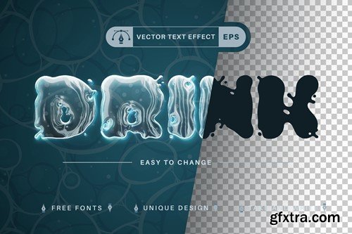 Transparent Drink - Editable Text Effect, Font Sty DSGYRU9