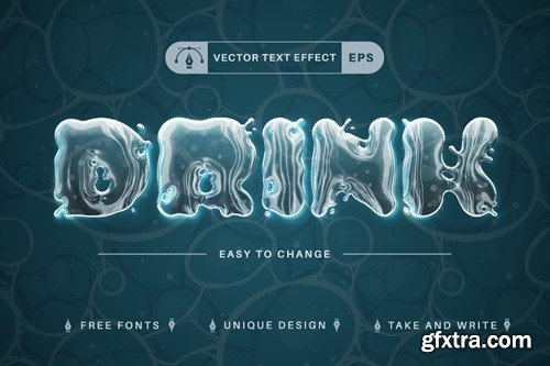 Transparent Drink - Editable Text Effect, Font Sty DSGYRU9