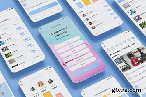 Quiz, Crossword, Quizzes & Trivia Game App UI Kit GGSNAMF