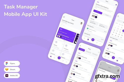 Task Manager Mobile App UI Kit YUF9TZJ