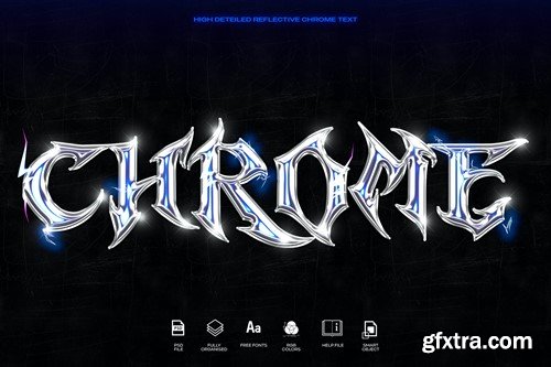 Elecrtric Chrome 3D Reflective TEXT FX THW8FFB