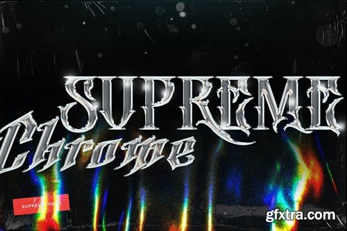 Supreme CHROME Reflective Text Effect CYWJT8Q