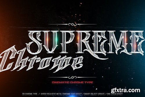 Supreme CHROME Reflective Text Effect CYWJT8Q