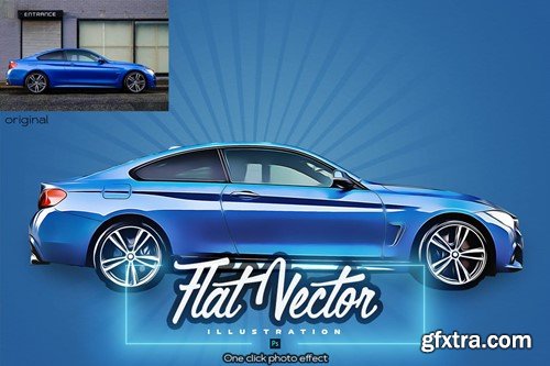 Flat Vector Illustration Photoshop Action QWERAVD