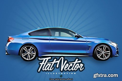 Flat Vector Illustration Photoshop Action QWERAVD