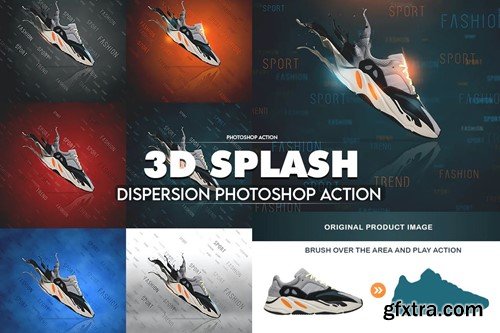 3D Splash Dispersion Photoshop Action 8RYAR58