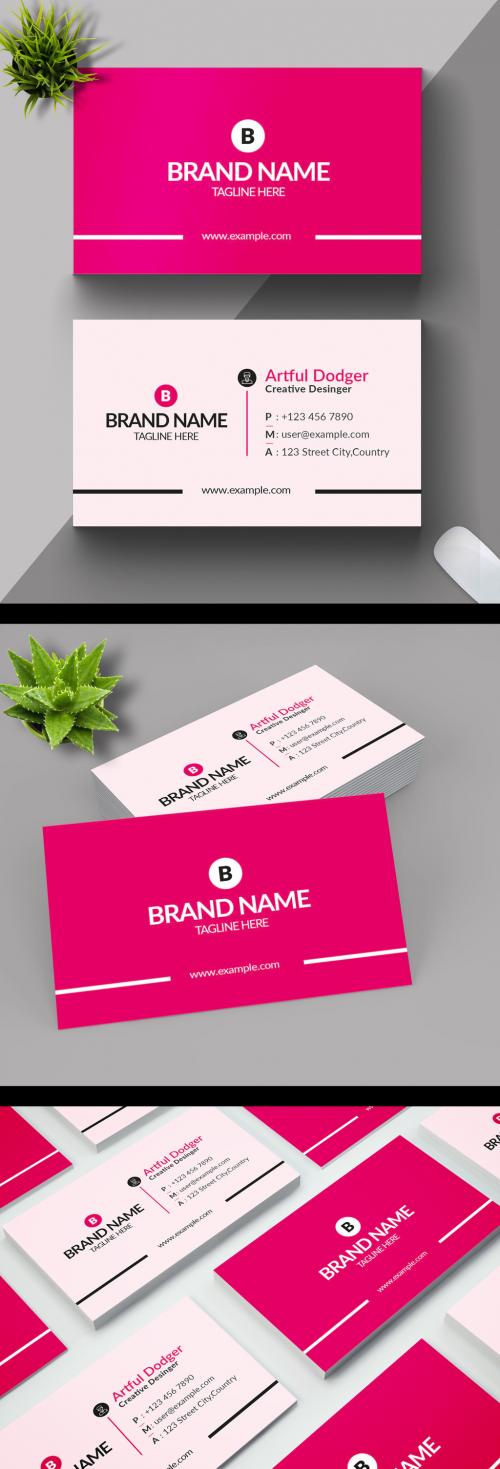 Business Card Pink Color Design Template 580233252