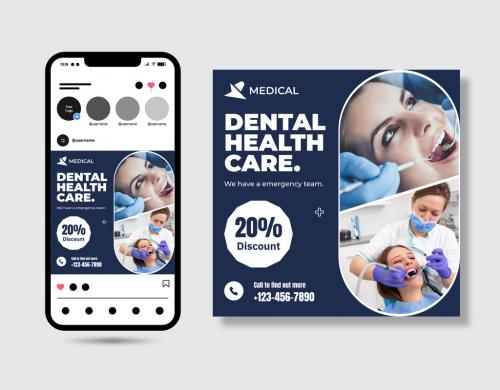 Dental Health Social Media Post Design 580233342