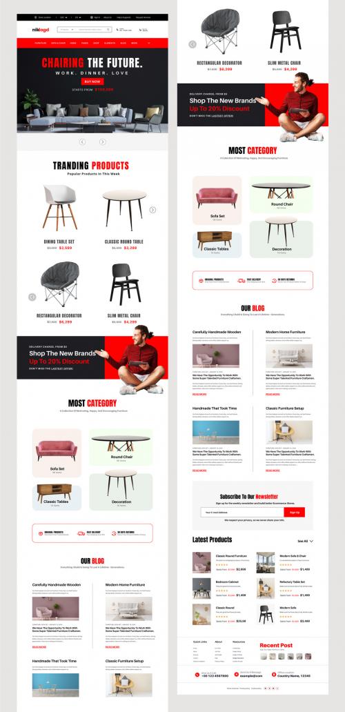 Furniture Website Landing Page UI UX Design Layout 580233799