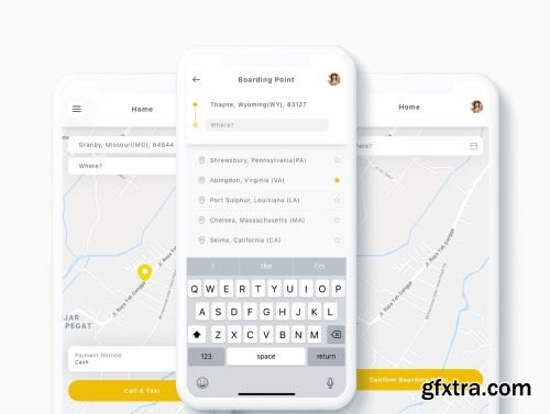 Yunu - Taxi App UI Kit Ui8.net