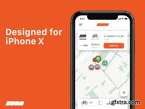 Zoom - Bike/Scooter Sharing UI Kit for iOS Ui8.net