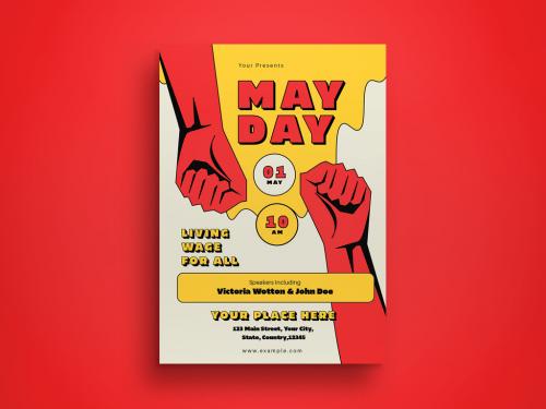 Yellow May Day Flyer Layout 580580941
