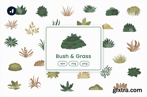 Bush & Grass Illustration WAV2JN7