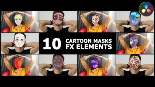 Videohive - Cartoon Masks | DaVinci Resolve - 47249781 - 47249781