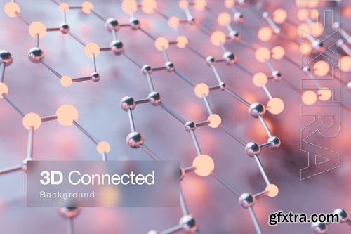 3D Connected Network Hexagonal Iron Background