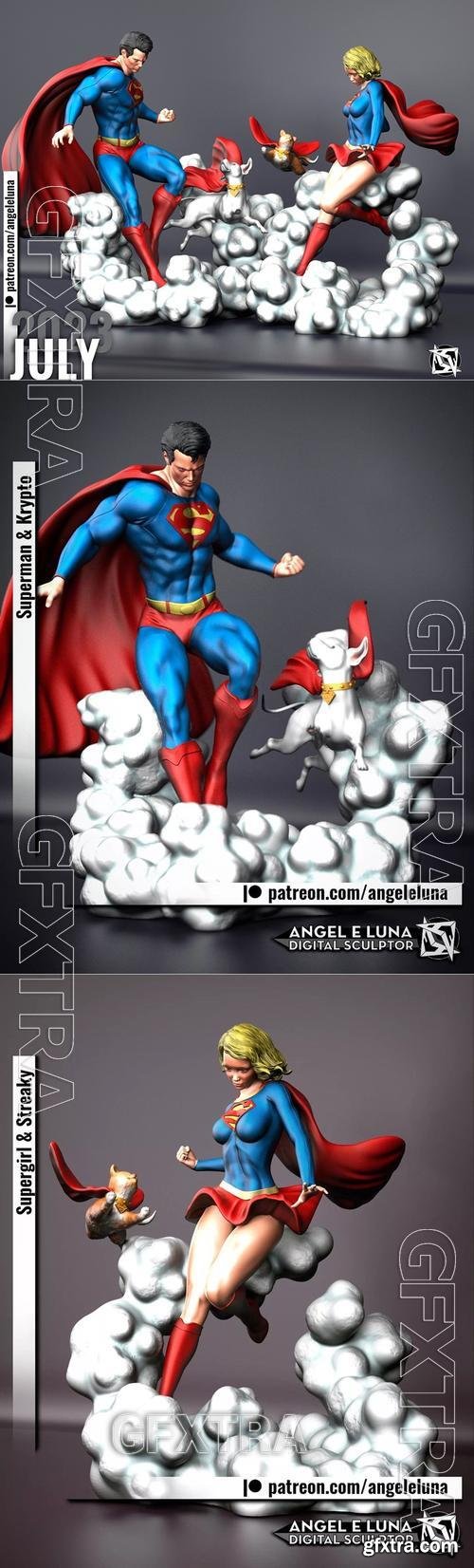 Angel e luna - Superman And Supergirl &ndash; 3D Print Model
