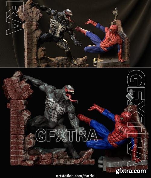 Venom and Spiderman 1994 &ndash; 3D Print Model