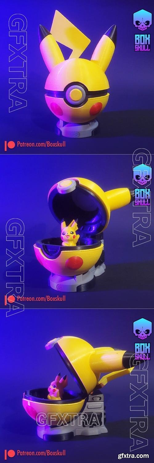 Pokeball Pikachu - Pokemon Holder Box &ndash; 3D Print Model