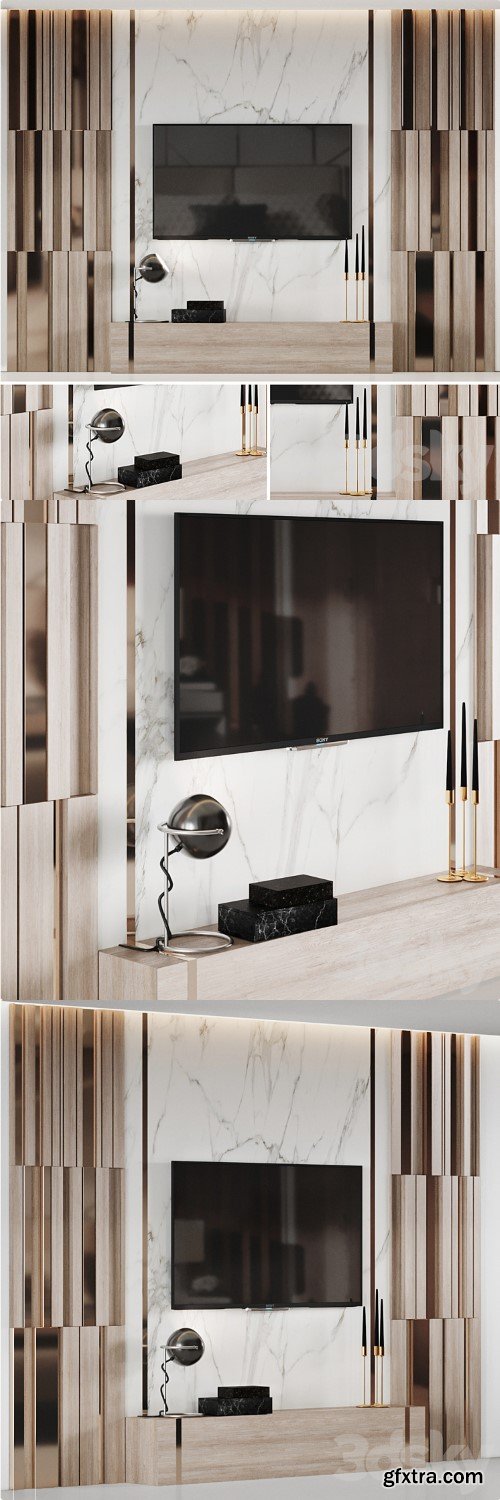 Wall panel with TV